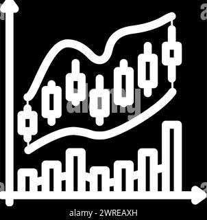 icona del glifo del consulente dei grafici finanziari illustrazione del vettore Illustrazione Vettoriale