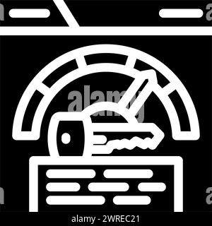 illustrazione vettoriale dell'icona del glifo di seo relativa alla densità delle parole chiave Illustrazione Vettoriale