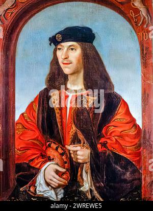 Giacomo IV di Scozia (1473-1513), re di Scozia 1488-1513, ritratto originale intorno al 1500, copia in olio di Daniel Mytens prima del 1647 Foto Stock