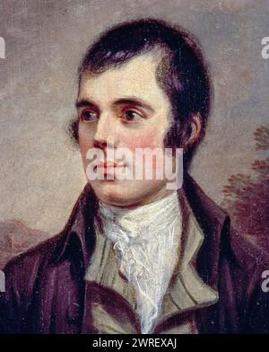 Robert Burns (1759-1796), poeta scozzese e paroliere, ritratto a olio su tela di Alexander Nasmyth, 1787 Foto Stock