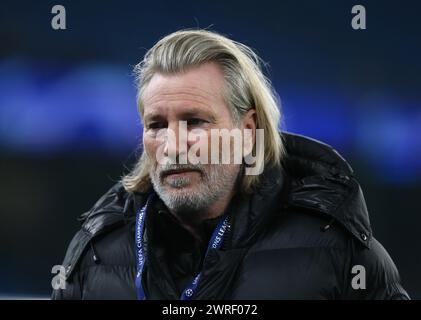 Presentatore televisivo ed ex giocatore di Leicester City, Derby County, Blackburn Rovers e Galles Robbie Savage. - Manchester City contro F.C. Copenhagen, UEFA Champions League, turno 16, 2a tappa, Etihad Stadium, Manchester, Regno Unito. - 6 marzo 2024. Solo per uso editoriale - si applicano restrizioni DataCo. Foto Stock