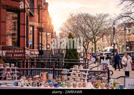 Newbury Street a Boston, Massachusetts, Stati Uniti Foto Stock