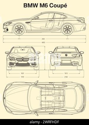 Modello di vettura BMW M6 Coupé 2013 Illustrazione Vettoriale