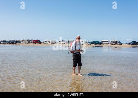 Strandparken auf dem Strand von St Peter-Strand bei Niedrigwasser Foto Stock