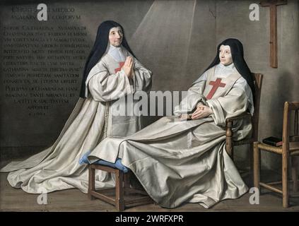 Philippe de Champaigne -- madre Catherine-Agnès Arnauld e sorella Catherine de Sainte Suzanne de Champaigne, figlia dell'artista Foto Stock