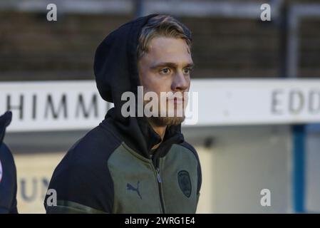 Carlisle, Regno Unito. 12 marzo 2024. Josh Benson di Barnsley arriva durante la partita di Sky Bet League 1 Carlisle United vs Barnsley a Brunton Park, Carlisle, Regno Unito, 12 marzo 2024 (foto di Alfie Cosgrove/News Images) a Carlisle, Regno Unito il 3/12/2024. (Foto di Alfie Cosgrove/News Images/Sipa USA) credito: SIPA USA/Alamy Live News Foto Stock