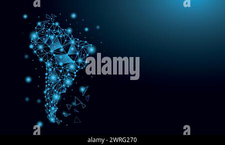 Illustrazione vettoriale con una mappa del Sud America Illustrazione Vettoriale