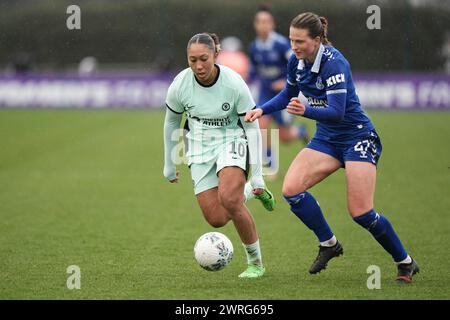 Everton FC vs Chelsea FC Women fa Cup Walton Hall Park Stadium LIVERPOOL INGHILTERRA 10 marzo 2024 Lauren James del Chelsea durante la partita di fa Cup femminile tra Everton FC e Chelsea FC al Walton Hall Park Stadium di Liverpool il 10 marzo 2024 a Birkenhead, Inghilterra. Foto Alan Edwards Foto Stock