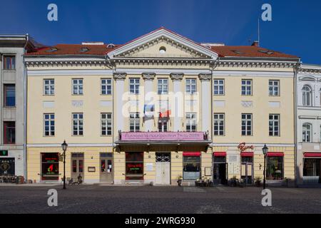 Esempi di architettura neoclassica dalla città vecchia di Tartu in Estonia Foto Stock