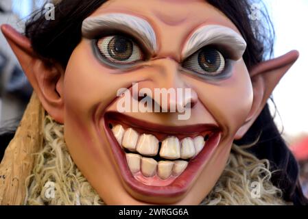 Maschera di Abanto-Zierbena (Bizkaia, Euskadi) in Vibo maschera di Viana do Bolo, Ourense, Spagna Foto Stock