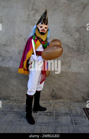 Pantalla di Xinzo de Limia (Ourense) in Vibo maschera di Viana do Bolo, Ourense, Spagna Foto Stock