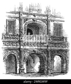 Brunswick: Portale di una casa, 1864. Vista a Braunschweig, Germania. Da "Illustrated London News", 1864. Foto Stock