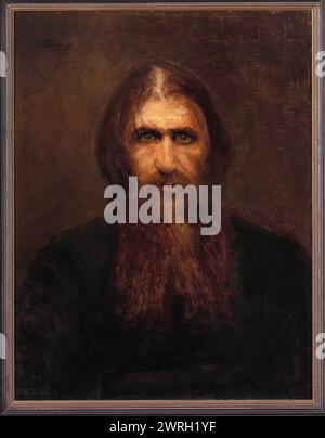 Ritratto di Grigori Yefimovich Rasputin (1869-1916) come santo, 1915. Collezione privata Foto Stock