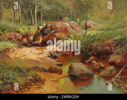 Paesaggio primaverile in un ruscello piegato. Collezione privata Foto Stock