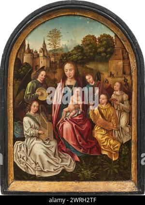 Maria con bambino circondata da angeli che suonano musica, Early16th cen.. Collezione privata Foto Stock