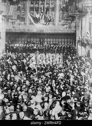 Riunione storica a Londra, 4 settembre 1914. Un incontro alla Guildhall di Londra il 4 settembre 1914, durante il quale il primo ministro Herbert Henry Asquith incoraggiò il reclutamento militare per la prima guerra mondiale Foto Stock