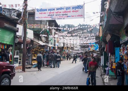 Gangtok, India, 9 novembre 2006 - la strada di Gangtok, la capitale del Sikkim, India Foto Stock