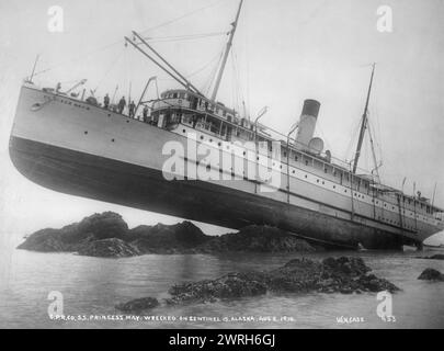 La S.S. Princess May naufragò il 5 agosto 1910, 1910. Foto Stock