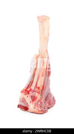 Pezzo di carne cruda di manzo isolato su bianco Foto Stock