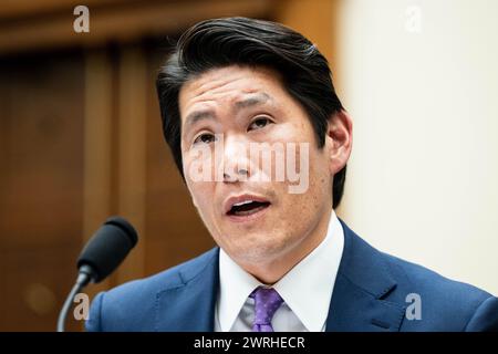 Washington, Stati Uniti. 12 marzo 2024. Il Consigliere speciale Robert Hur parla ad un'udienza della Commissione giudiziaria della camera al Campidoglio degli Stati Uniti. Credito: SOPA Images Limited/Alamy Live News Foto Stock