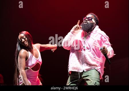 Afro B si esibisce all'OVO Hydro di Glasgow il 12 marzo 2024 Foto Stock