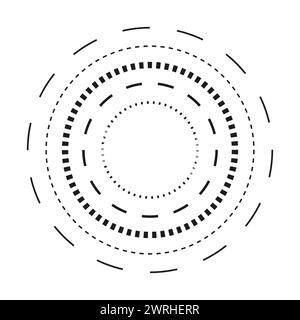 Ripetizione geometrica circolare astratta in bianco e nero. EPS 10. Illustrazione Vettoriale