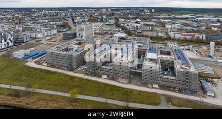 Cantiere Flugfeld-Klinikum Boeblingen, shell. Il nuovo ospedale è destinato a sostituire i vecchi ospedali di Boeblingen e Sindelfingen dal 2026. Foto Stock