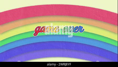 Immagine del gioco sopra il testo dell'arcobaleno Foto Stock