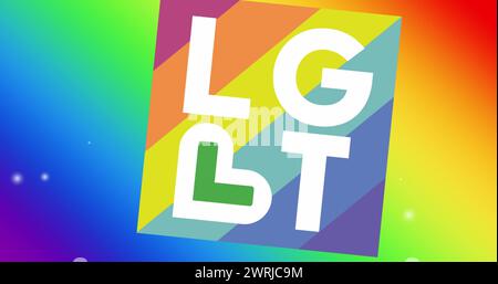 Immagine del testo lgbt e del quadrato arcobaleno Foto Stock