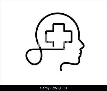 mind mental health care logo disegni per il servizio medico Illustrazione Vettoriale