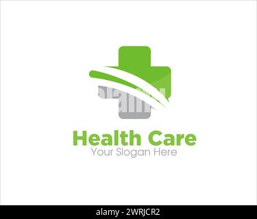il logo di assistenza sanitaria veloce disegna semplice e moderno per il servizio medico Illustrazione Vettoriale