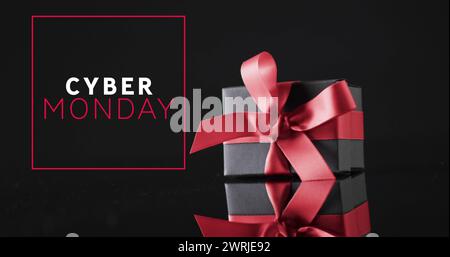 Immagine del testo del cyber monday sulla confezione regalo Foto Stock