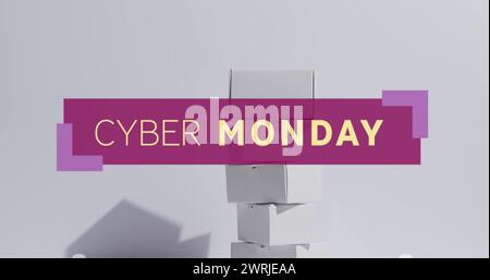 Immagine del testo del lunedì cibernetico sulle confezioni regalo Foto Stock