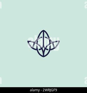 Logo astratto linea. Logo Fiore naturale Illustrazione Vettoriale