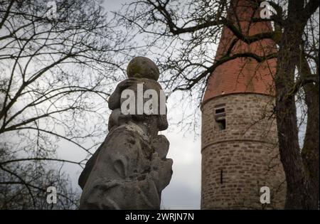 L'architettura storica di Weil der Stadt, Baden-Wuerttemberg, Germania Foto Stock