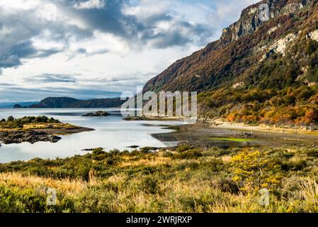 Bahia Ensenada Zaratiegui, Parco Nazionale Terra del fuoco, Patagonia, Argentina Foto Stock