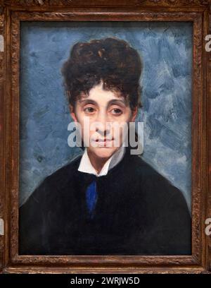 "Ritratto della sorella dell'artista", 1875, Charles Émile Auguste Carolus-Duran (1847-1917), Guggenheim Bilbao Museum, Bilbao, Paesi Baschi, Spagna, EUR Foto Stock