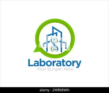 laboratorio dna consultare i disegni dei logo per il logo della medicina aziendale Illustrazione Vettoriale