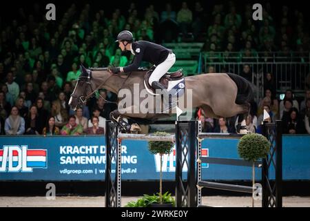 DenBosch, Paesi Bassi - 8 marzo 2024. Robert Murphy della Gran Bretagna gareggia durante la prima classe 1,55 m al Rolex Dutch Masters 2024. Foto Stock