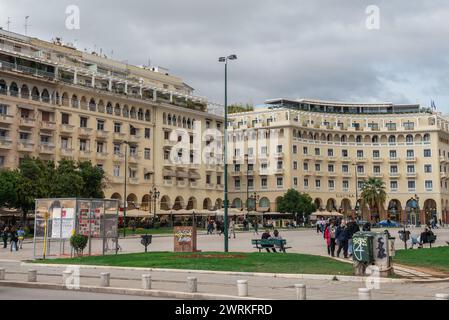 Vista su Piazza Aristotele nella città di Salonicco, Grecia Foto Stock