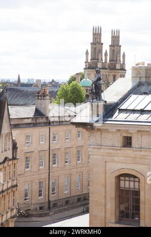 Vista sui tetti di Oxford da Broad Street nel Regno Unito Foto Stock