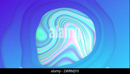 Immagine di forme su sfondo liquido colorato in movimento Foto Stock