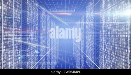 Immagine dell'elaborazione dei dati e delle connessioni su server informatici Foto Stock