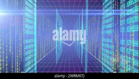 Immagine dell'elaborazione dei dati e delle connessioni su server informatici Foto Stock