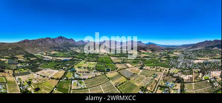 Panorama di Franschhoek, zona vinicola, Provincia del Capo Occidentale, Sudafrica, Africa Copyright: MichaelxRunkel 1184-10070 Foto Stock