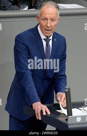 Jens Lehmann nel der 156. Sitzung des Deutschen Bundestages im Reichstagsgebäude. Berlino, 13.03.2024 *** Jens Lehmann alla 156a seduta del Bundestag tedesco nell'edificio del Reichstag Berlino, 13 03 2024 foto:XF.xKernx/xFuturexImagex bundestagssitzung156 4376 Foto Stock