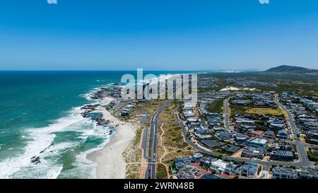 Aerial of Bloubergstrand Beach, Table Bay, città del Capo, Sudafrica, Africa Copyright: MichaelxRunkel 1184-9969 Foto Stock