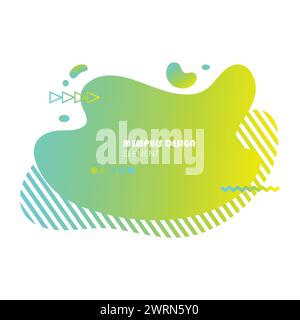 Forme e linee colorate dinamiche. Striscioni astratti gradiente con forme liquide fluide. Illustrazione Vettoriale