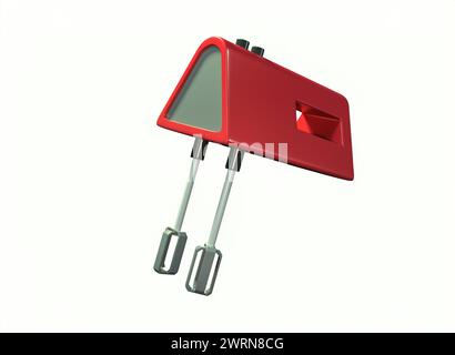 mixer rosso cartoni animati su rendering 3d su sfondo bianco. Foto Stock