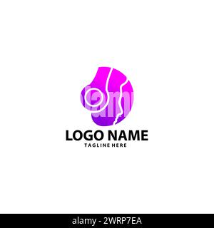 design del logo del modello delle cuffie uomo Illustrazione Vettoriale